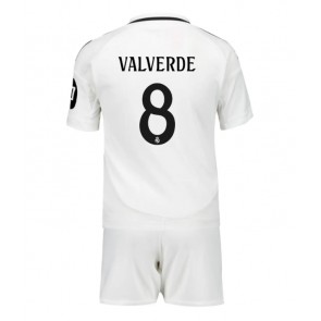 Billiga Real Madrid Federico Valverde #8 Hemmatröja Barn 2024-25 Kortärmad (+ Korta byxor)